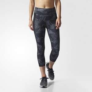 adidas Performer High-Rise 3/4 Floral-Print Tights Women's Black 2017 Black Friday Deals